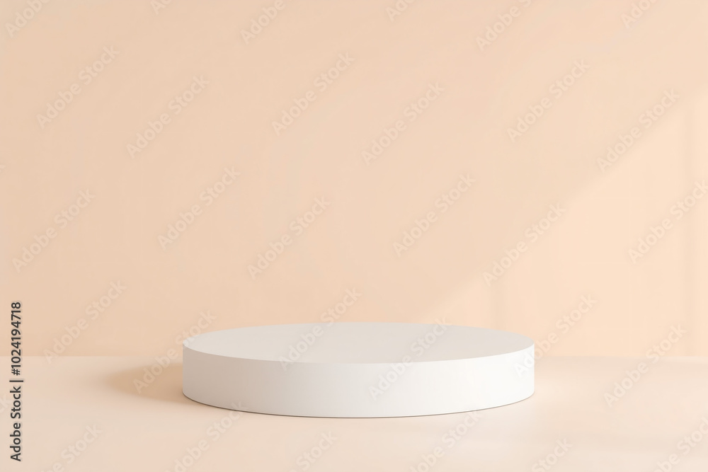 : Minimal White Table with a Calm Neutral Background.generative AI : Minimal White Table with a Calm Neutral Background.generative AI