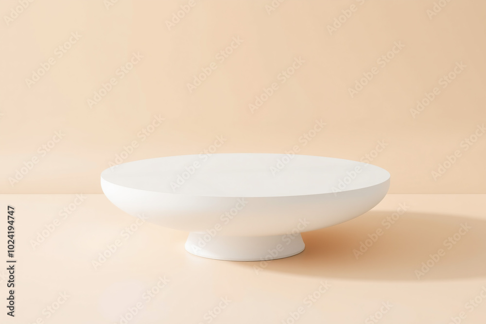: Minimal White Table with a Calm Neutral Background.generative AI : Minimal White Table with a Calm Neutral Background.generative AI