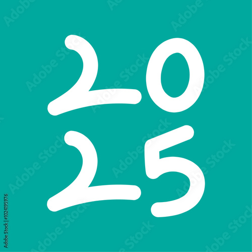 Happy New Year 2025. Flat design vector.