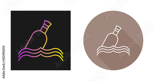 Bottle in Water Vector Icon