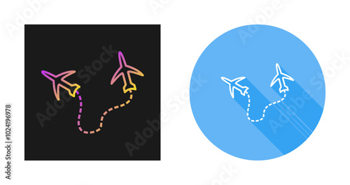Round Travel Flights Vector Icon