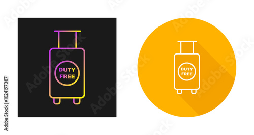 Duty Free Luggage Vector Icon