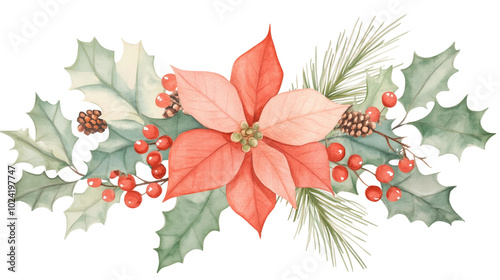 A Beautiful Arrangement of Christmas Flowers and Greenery Perfect for Holiday Decorations