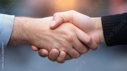 Wallpaper Mural Close-up of two hands shaking to symbolize agreement and partnership. Torontodigital.ca