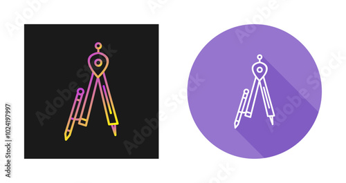 Geometrical Compass Vector Icon