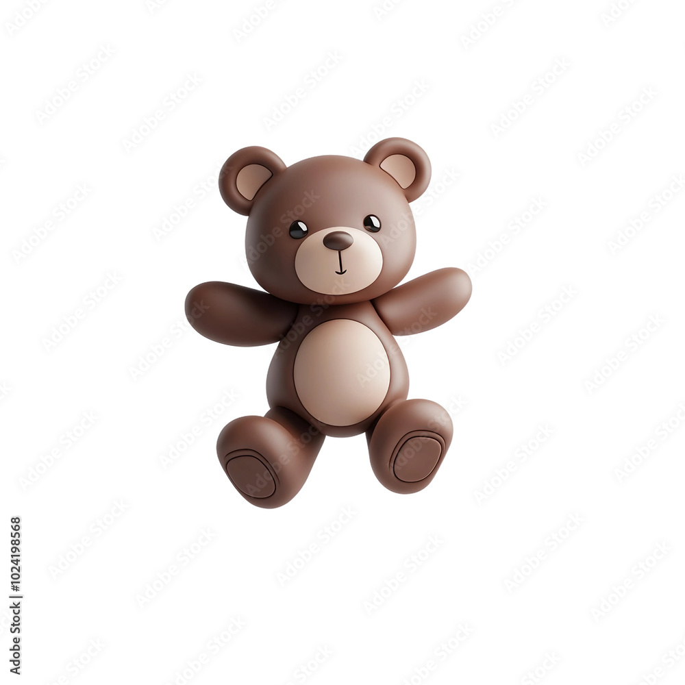 A Cute Brown Teddy Bear Toy Smiling Cheerfully with Adorable Features A Cute Brown Teddy Bear Toy Smiling Cheerfully with Adorable Features
