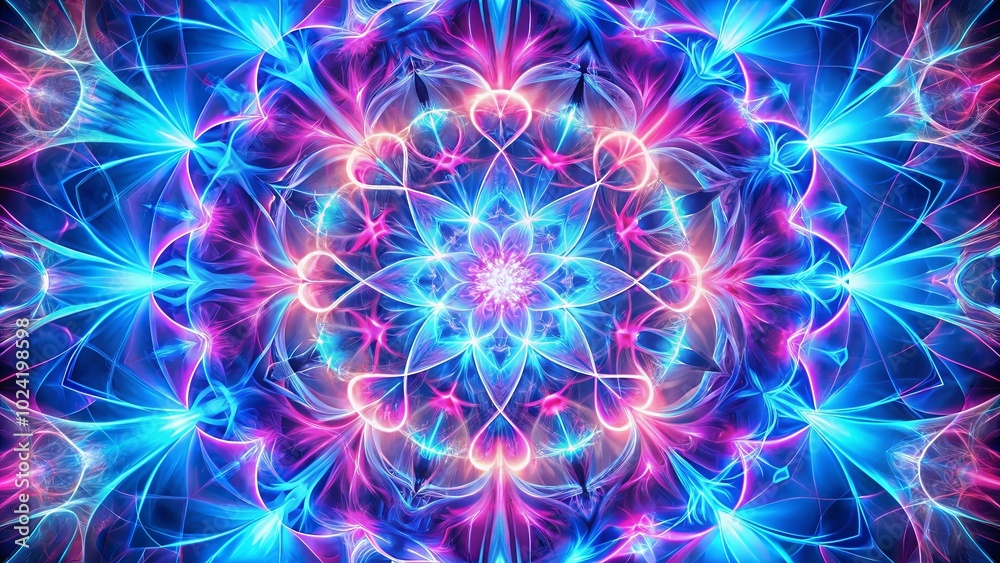 Celestial Bloom A Symphony of Light and Color in a Glowing Fractal Mandala Celestial Bloom A Symphony of Light and Color in a Glowing Fractal Mandala