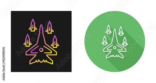 Plane dropping missil Vector Icon