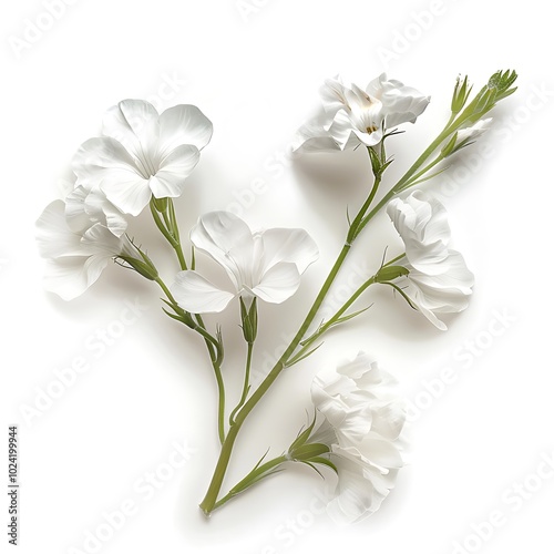 White Wallflower Isolated on White Background. Beautiful Wallflower Flower