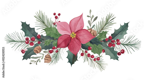 A Beautiful Arrangement of Christmas Flowers and Greenery Perfect for Holiday Decorations
