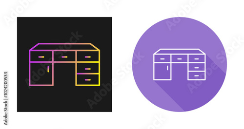 Table with Drawers Vector Icon