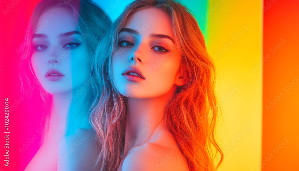 Capture portraits of people in vivid monochrome environments where their clothing, background, and lighting are all the same color, symbolizing specific emotions Capture portraits of people in vivid monochrome environments where their clothing, background, and lighting are all the same color, symbolizing specific emotions