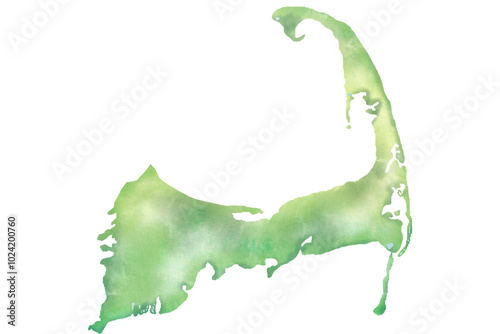 Watercolor Map of Cape Cod