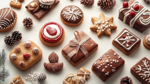 verschiedenes weihnachts gebÃ¤ck isoliert auf weiss