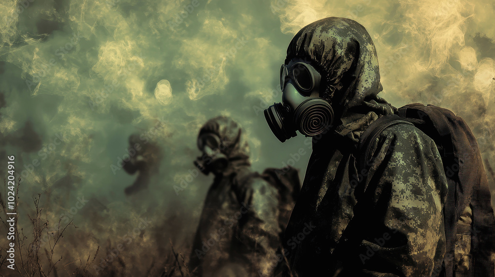 Memorial Day for all victims of the use of chemical weapons. chemical weapons. A man in chemical protection Memorial Day for all victims of the use of chemical weapons. chemical weapons. A man in chemical protection