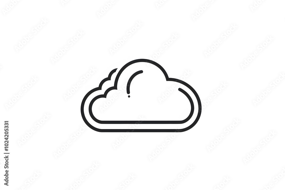 A Simple Black and White Cloud Icon A Simple Black and White Cloud Icon