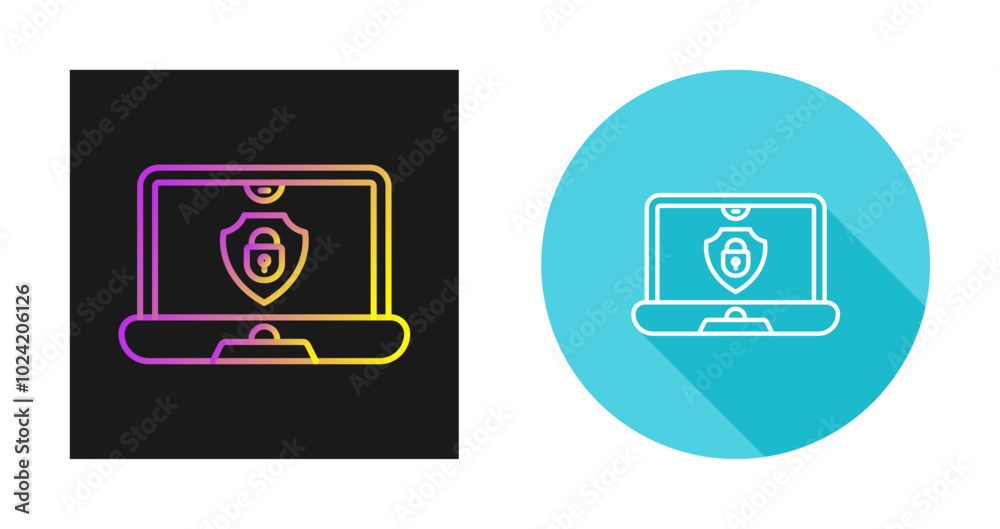 Laptop Security Vector Icon Laptop Security Vector Icon