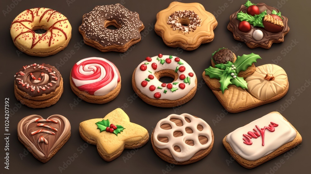 Assorted Christmas cookies. Assorted Christmas cookies.