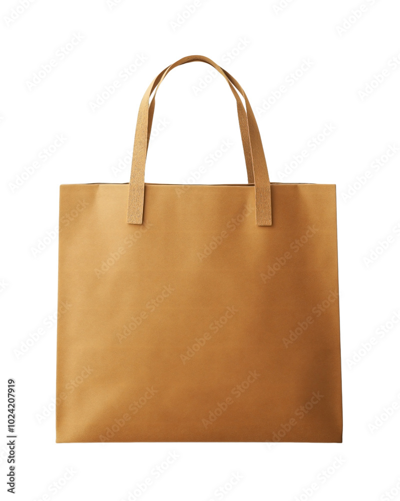 a brown paper eco-fabric, recyclable, and reusable shopping bag template, isolated on transparent background a brown paper eco-fabric, recyclable, and reusable shopping bag template, isolated on transparent background