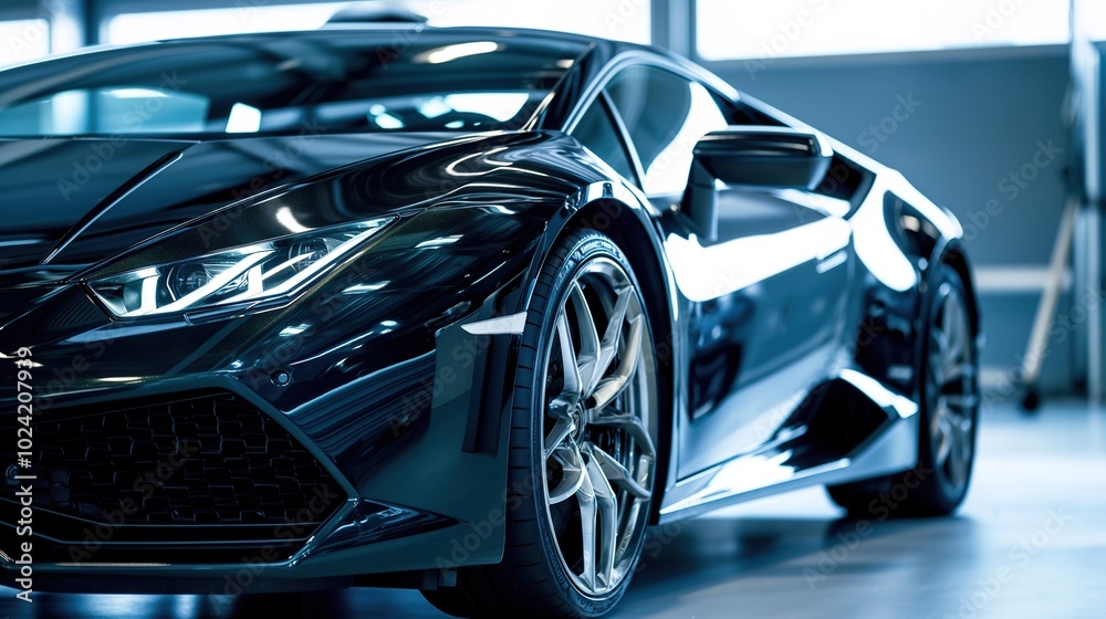 Modern car parked in spacious garage, ready for trade-in, showcasing clean and well-maintained interior. Modern car parked in spacious garage, ready for trade-in, showcasing clean and well-maintained interior.