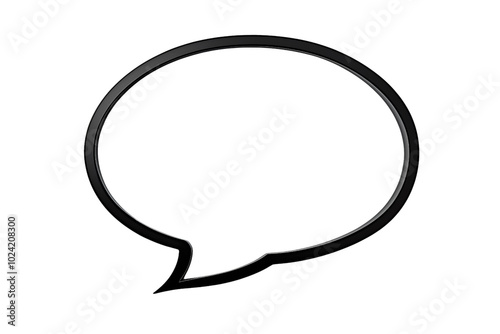 A large speech bubble with a bold black outline is isolated on transparent background.