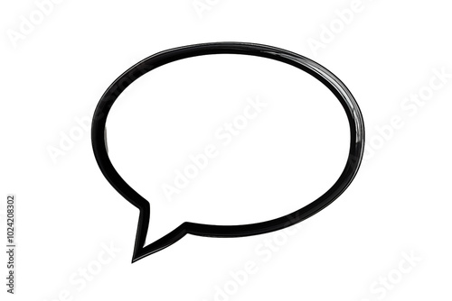 A large speech bubble with a bold black outline is isolated on transparent background.