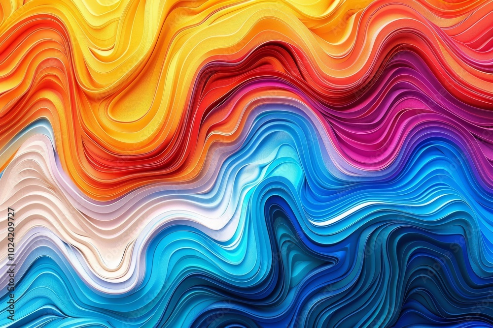 A colorful wave with blue, yellow, and red colors A colorful wave with blue, yellow, and red colors