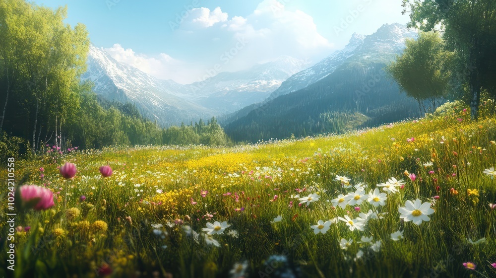 Blumenwiese - Hintergrund Panorama - Sommerblumen Blumenwiese - Hintergrund Panorama - Sommerblumen