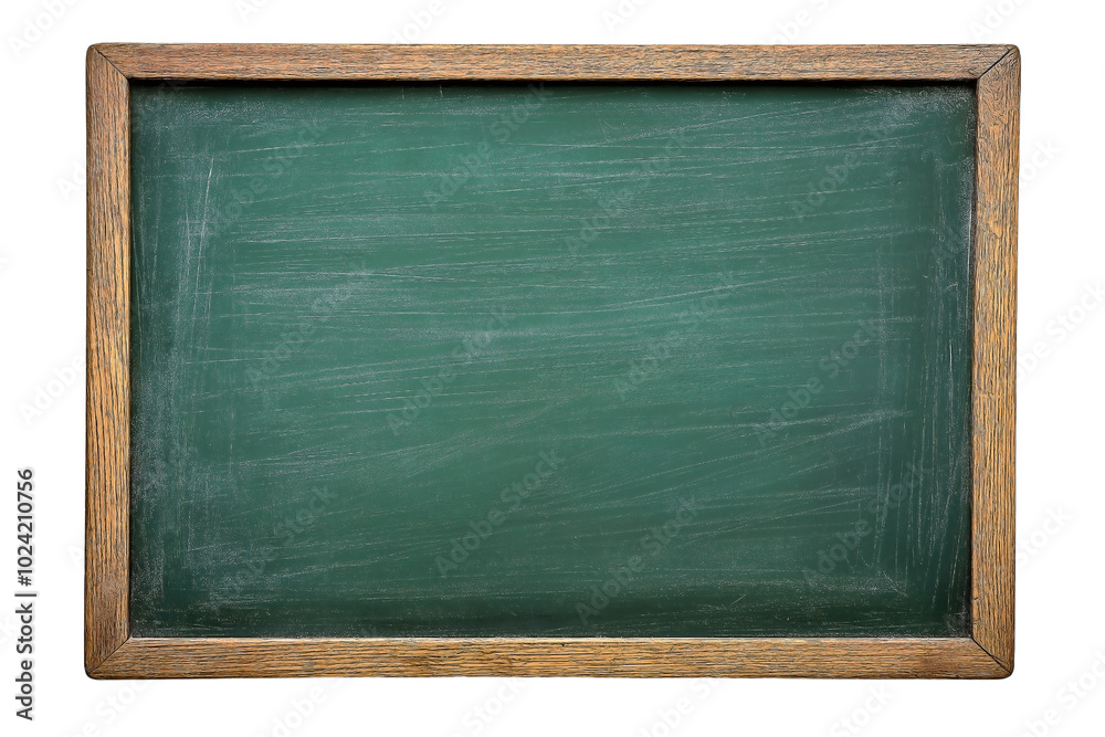A blank green school chalkboard, isolated on a solid white background. A blank green school chalkboard, isolated on a solid white background.