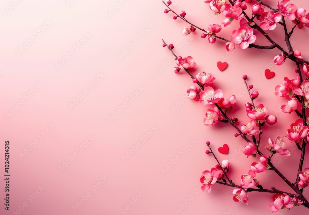 A pink background with delicate flowers and hearts scattered around the edges, creating an elegant Special Day atmosphere. A pink background with delicate flowers and hearts scattered around the edges, creating an elegant Special Day atmosphere.