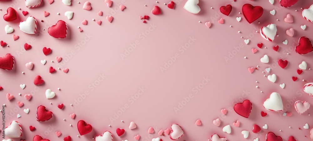 A pink background with delicate flowers and hearts scattered around the edges, creating an elegant Special Day atmosphere. A pink background with delicate flowers and hearts scattered around the edges, creating an elegant Special Day atmosphere.