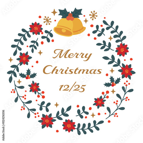 クリスマスリースのイラスト