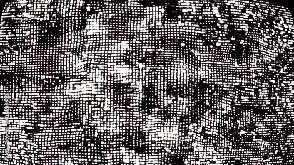Gritty black and white abstract TV static  texture with distressed pixelated distortion noise pattern