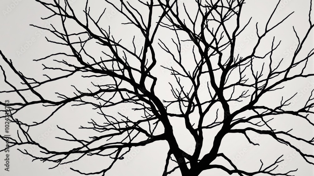 Obraz premium Generative AI, This image captures the essence of minimalist nature, featuring a single tree standing alone in a vast, featureless white space