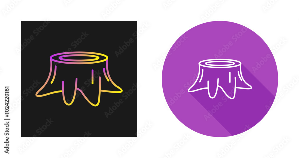Stump Vector Icon Stump Vector Icon