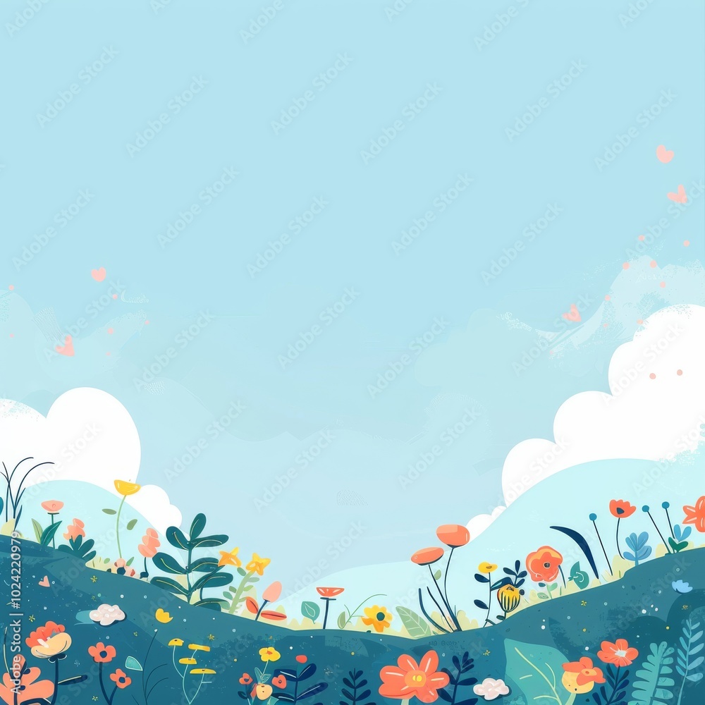 Charming cartoon background with minimalist hand-drawn design. Charming cartoon background with minimalist hand-drawn design.
