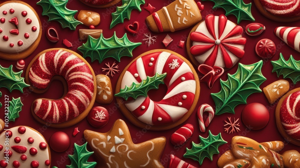 Decorated Christmas cookie background Decorated Christmas cookie background