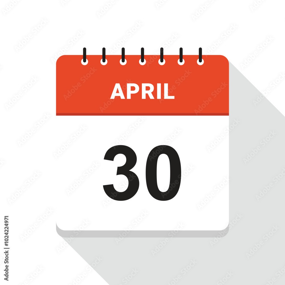 April 30 Calendar Date icon April 30 Calendar Date icon