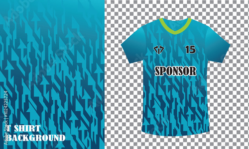 Abstract sublimation t shirt design with mockup cricket soccer basketball cycling raveling football player tournament garments jersey vector editable 