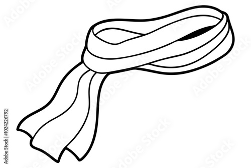 

Scarf line art vector, scarf muffler cloth icon, scarf outline coloring book page 
