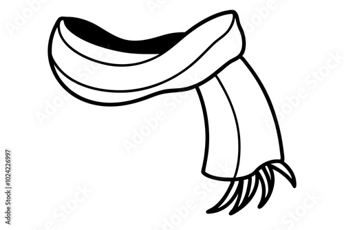 

Scarf line art vector, scarf muffler cloth icon, scarf outline coloring book page 
