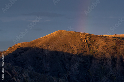 Mountain Hill with Faded Rainbow: Hurry Up and Make a Wish