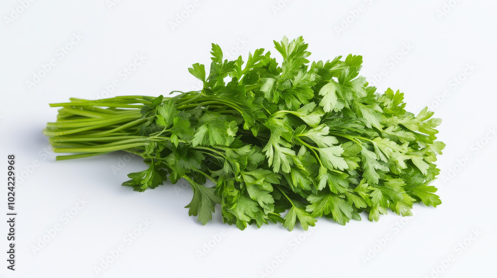 Fresh parsley is vibrant green herb, commonly used in cooking for its flavor and garnish. Its bright leaves add touch of freshness to various dishes, enhancing their appeal Fresh parsley is vibrant green herb, commonly used in cooking for its flavor and garnish. Its bright leaves add touch of freshness to various dishes, enhancing their appeal