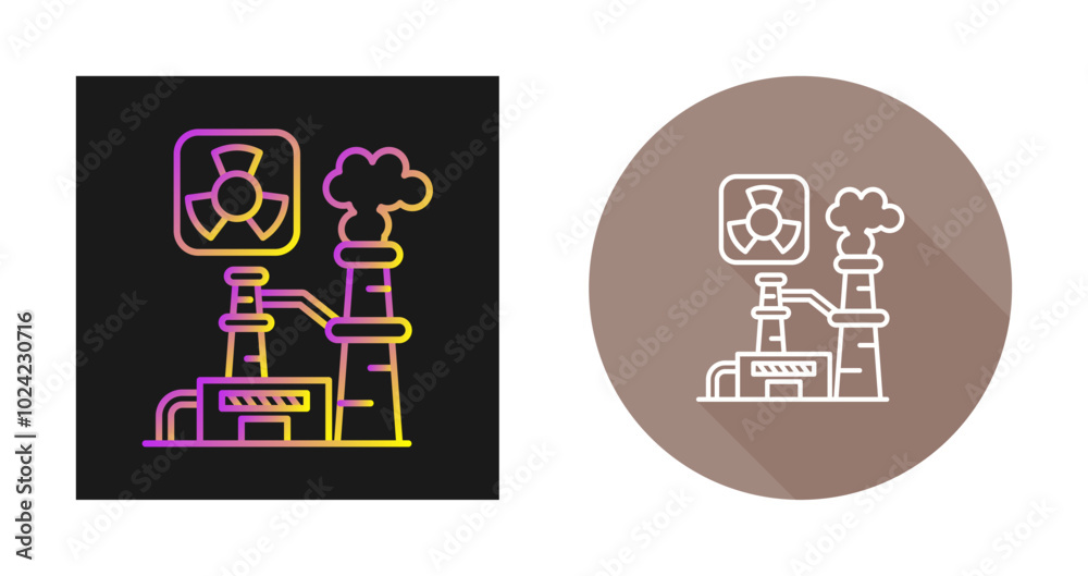 Nuclear Plant Vector Icon