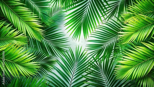 Tropical palm leaf close-up pattern