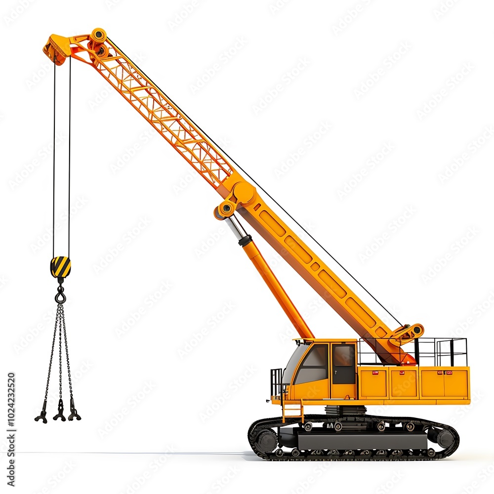 Mobile crane on white background Mobile crane on white background