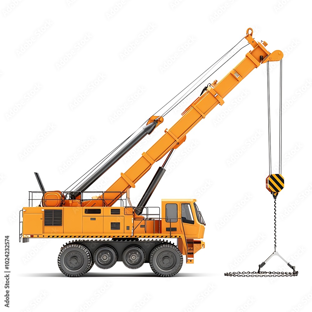 Mobile crane isolated on white background Mobile crane isolated on white background