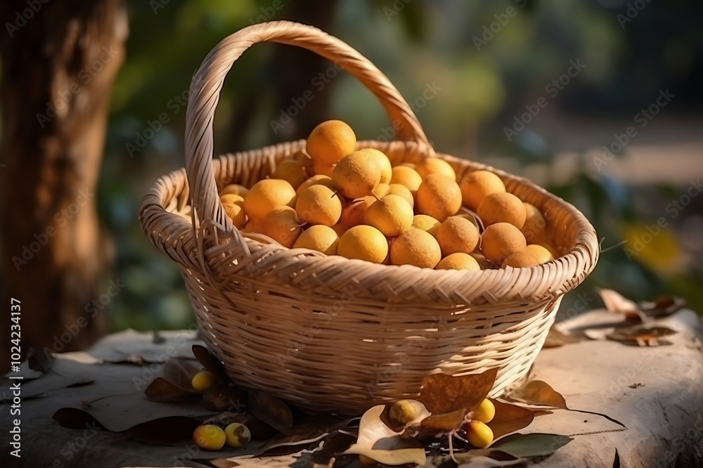 Fresh Longan fruit in a basket Fresh Longan fruit in a basket