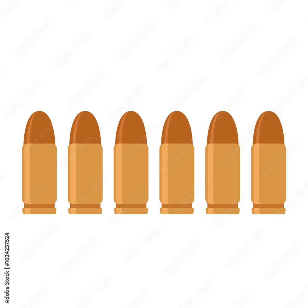 9mm bullets flat vector illustration modern design isolated on white background 9mm bullets flat vector illustration modern design isolated on white background