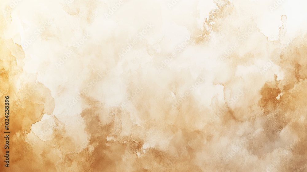 Watercolor abstract beige texture.painting background on white paper background. Dry and wet brush stroke effects Watercolor abstract beige texture.painting background on white paper background. Dry and wet brush stroke effects
